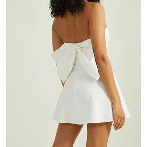 White mini bow dress